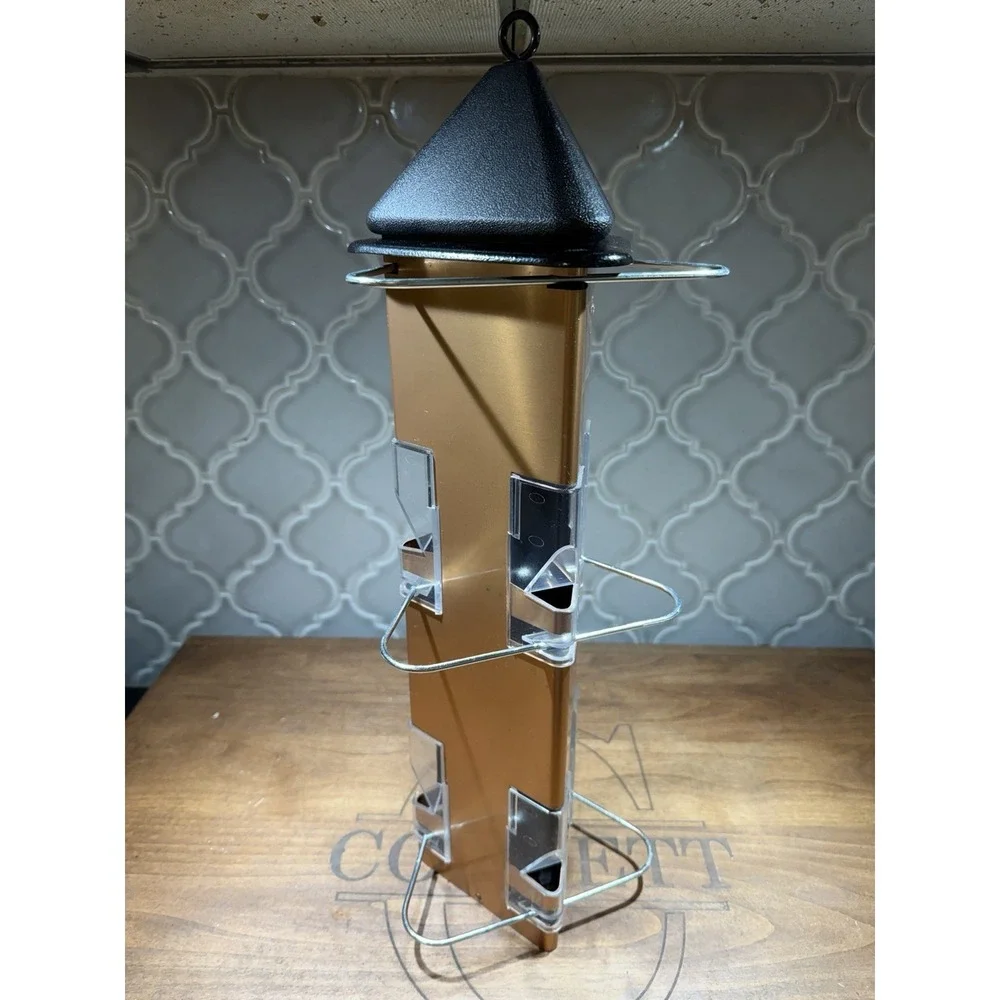 Copper Sheet Metal Bird Hopper Feeder Mom Style